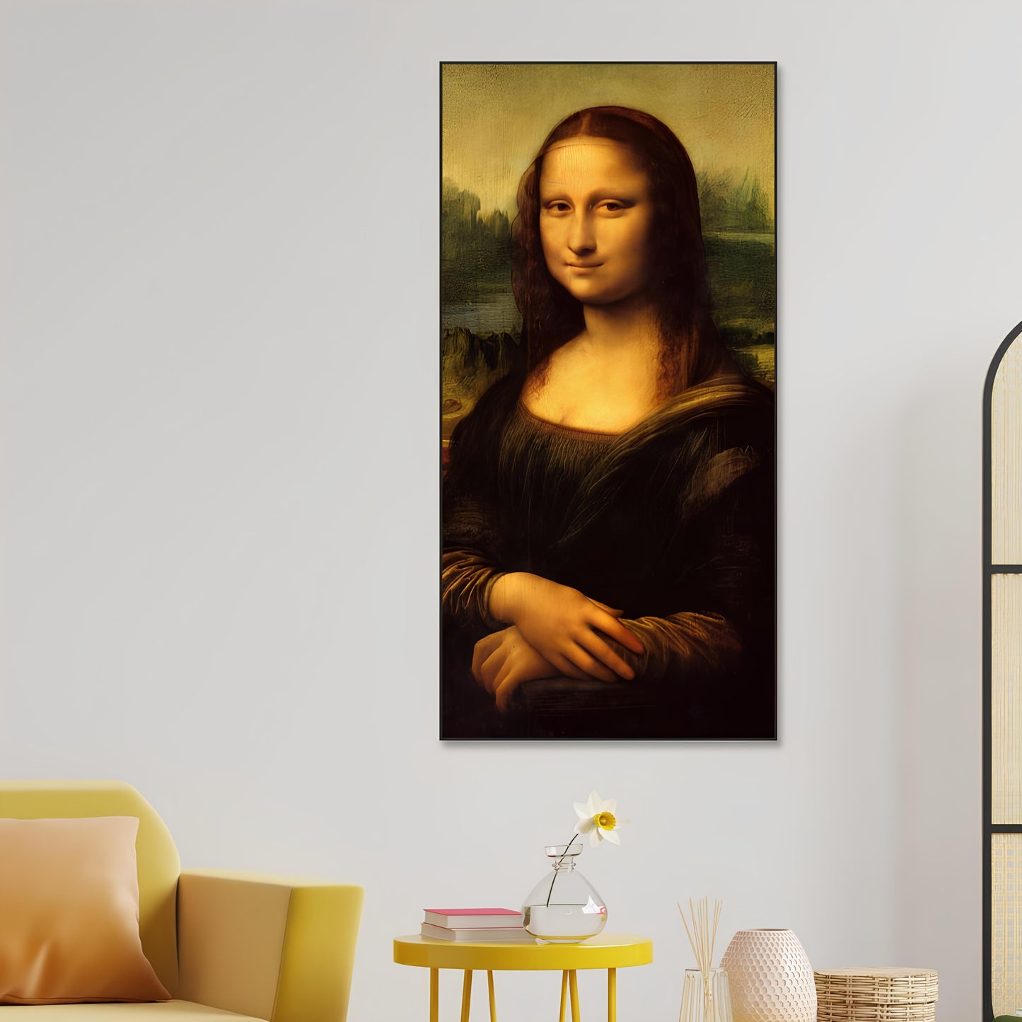 The Mona Lisa Portrait Floating Canvas Wall Art