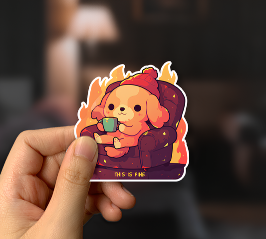 This Is Fine Doggo Sticker