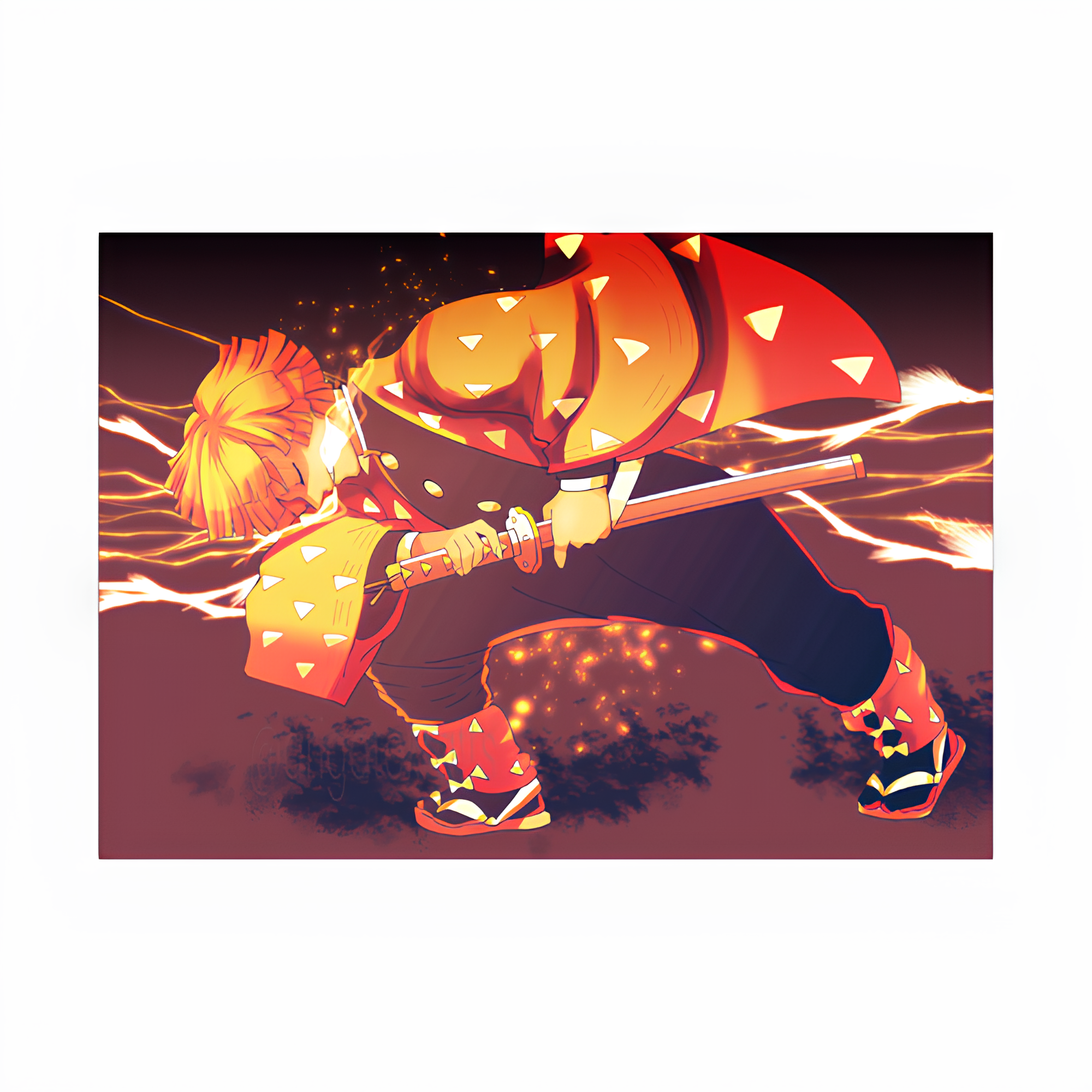 Thunder First Form Thunder Breathing First Form Zenitsu Agatsuma Poster – Inkyprinty.in