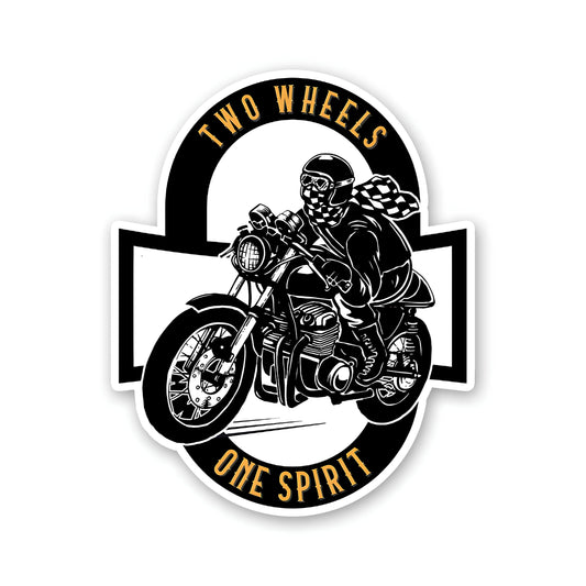 Two wheels one spirit Sticker