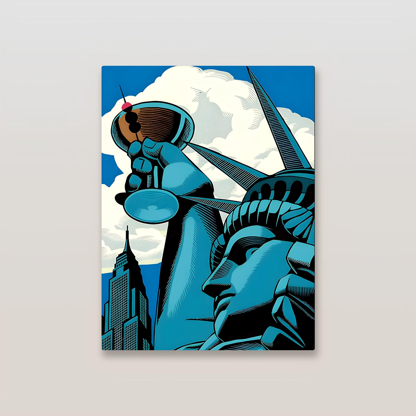 Urban Statue of Liberty Metal Poster