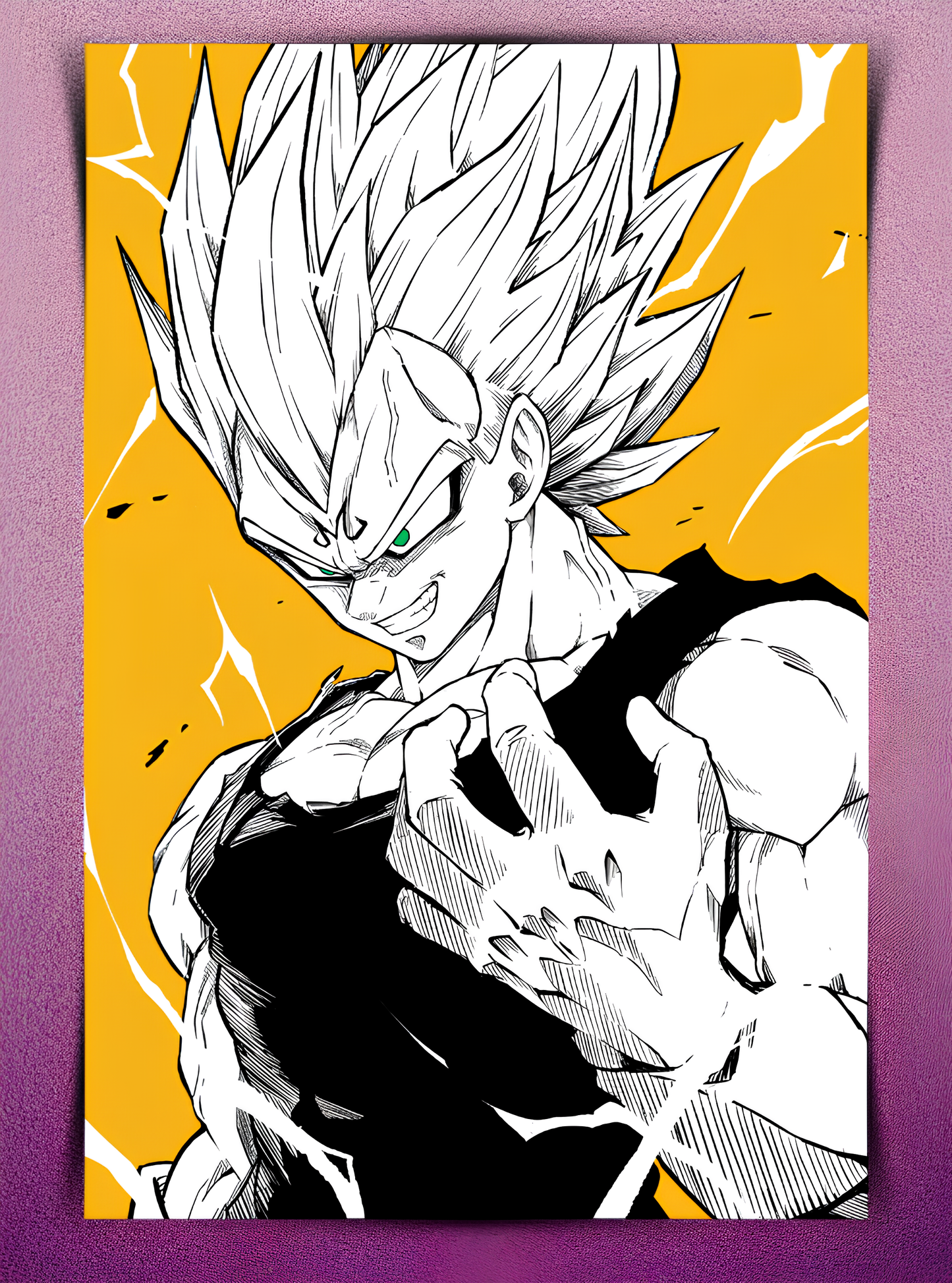 Vegeta Monochromatic Wall Poster