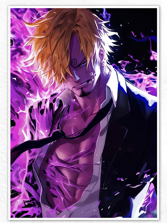 Vinsmoke Sanji Pink Fire Poster