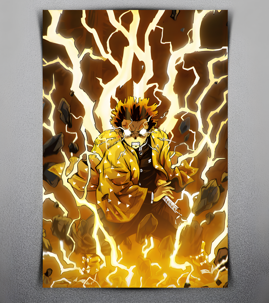 Zenitsu Thunder Wall Poster