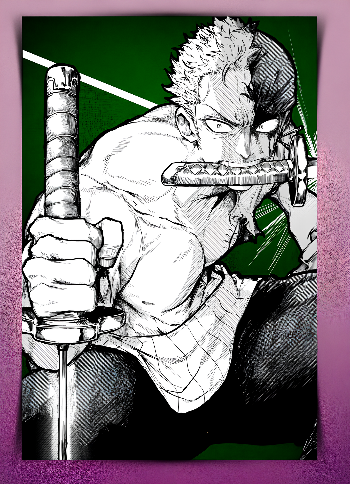 Zoro Monochromatic Wall Poster