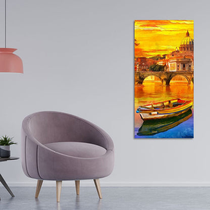 Beautiful Abstract Lake Scenery Wall Painting