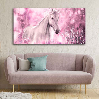 Beautiful White Horse Premium Wall Painting