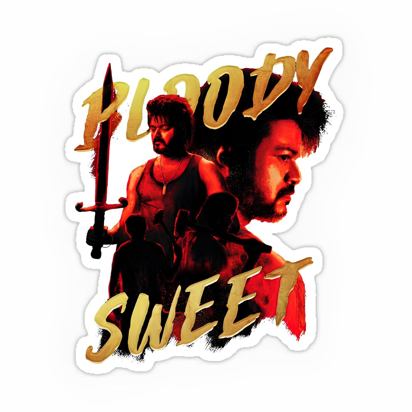 THALAPATHY BLOODY SWEET VIJAY STICKER