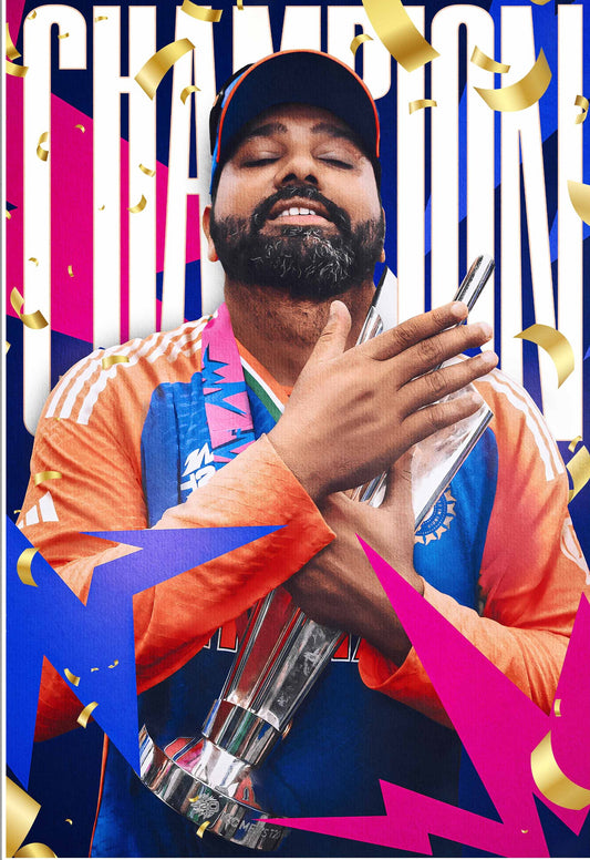 Champion x Rohit | T20 | Rohit Sharma | Cricket Poster