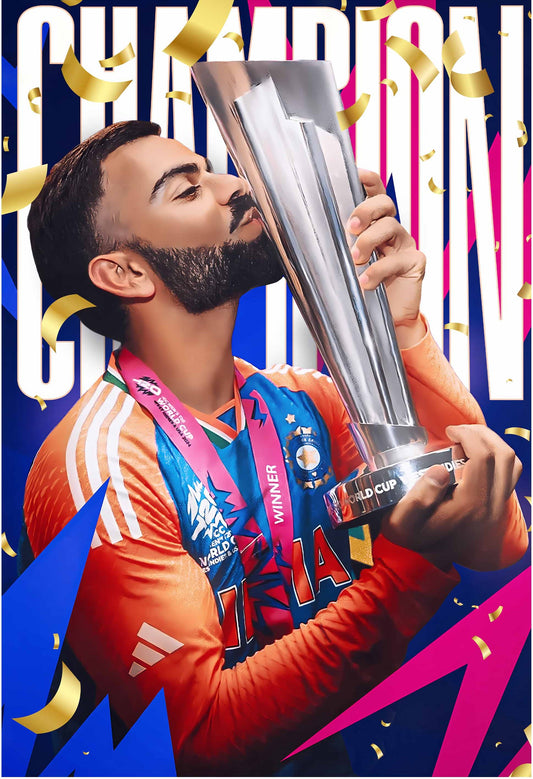 Champion x Virat | T20 | Virat Kohli | Cricket Poster