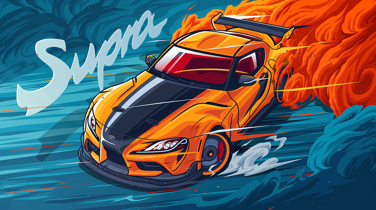 SUPRA | VECTOR STYLE CARS #01 | CAR POSTERS