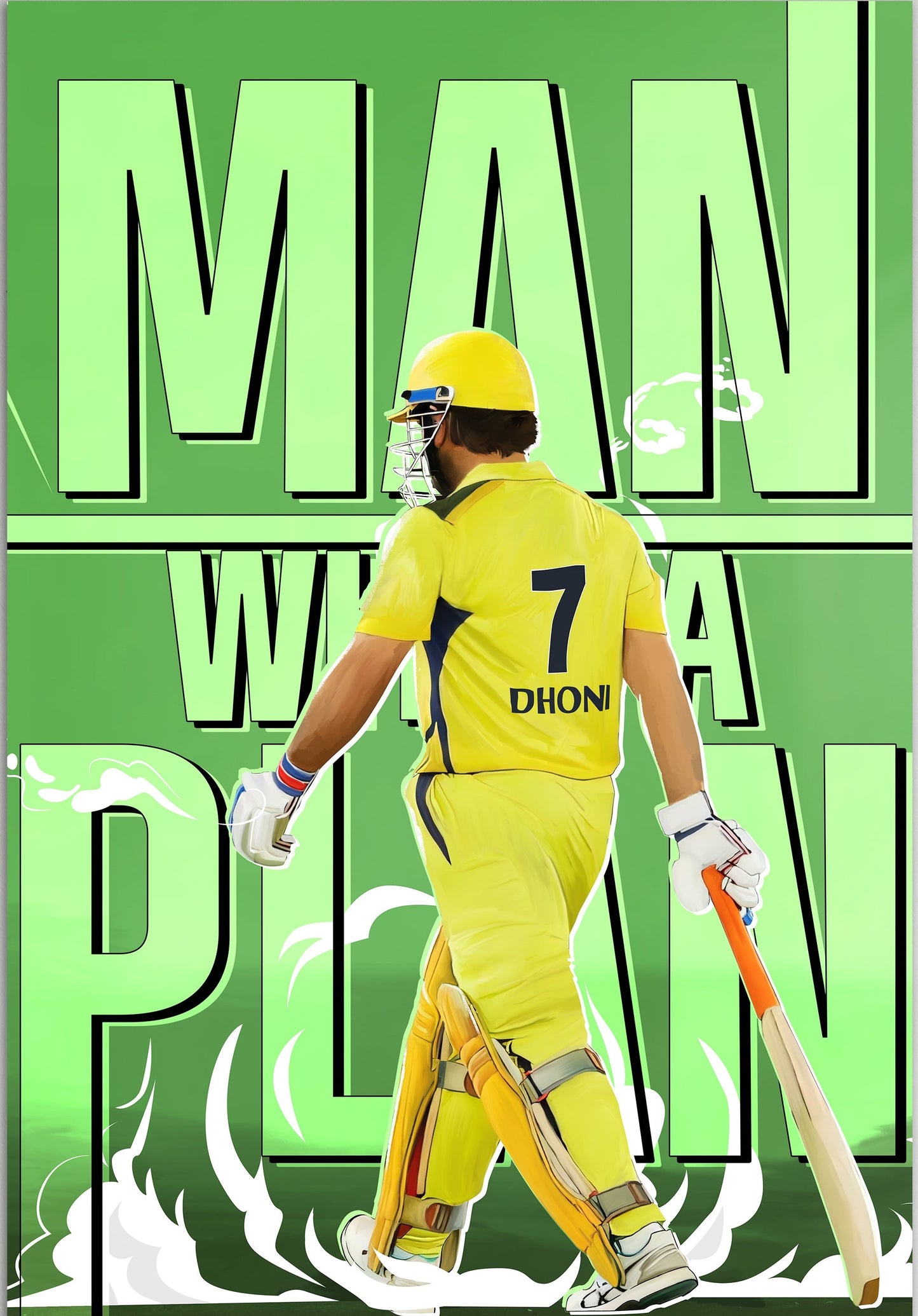 MAN WITH A PLAN | MS Dhoni | Cricket Poster