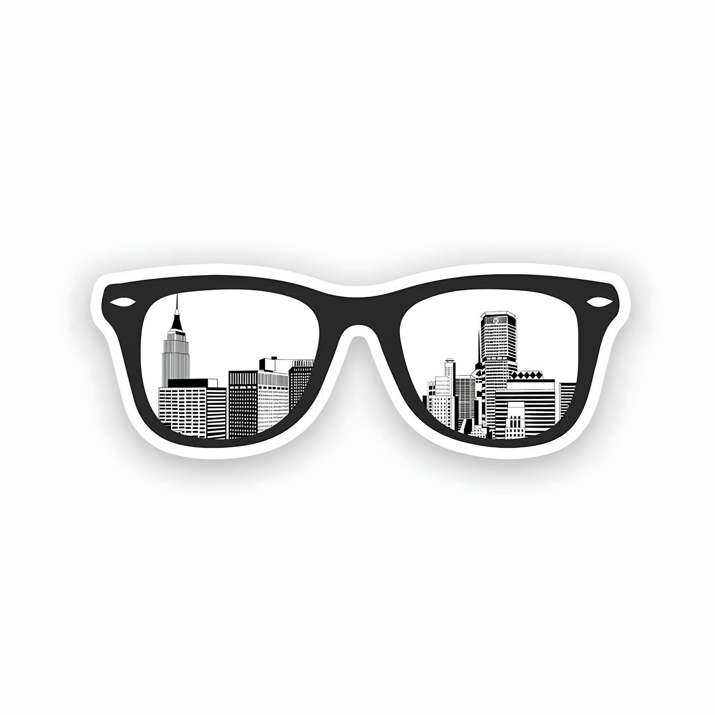 city glasses sticker