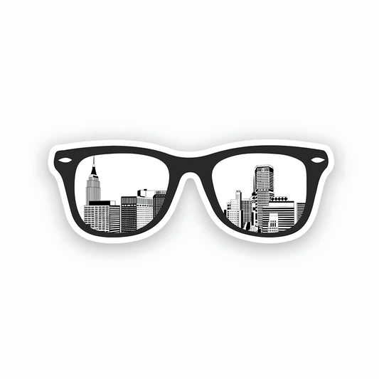 city glasses sticker