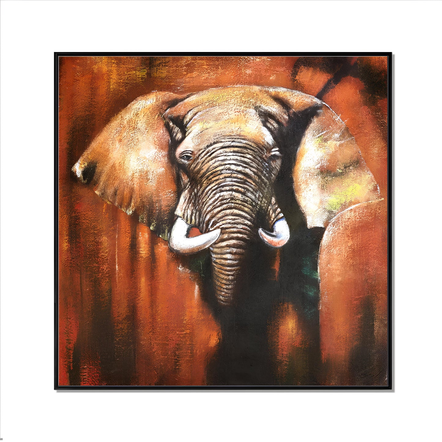 Elephant oil painting