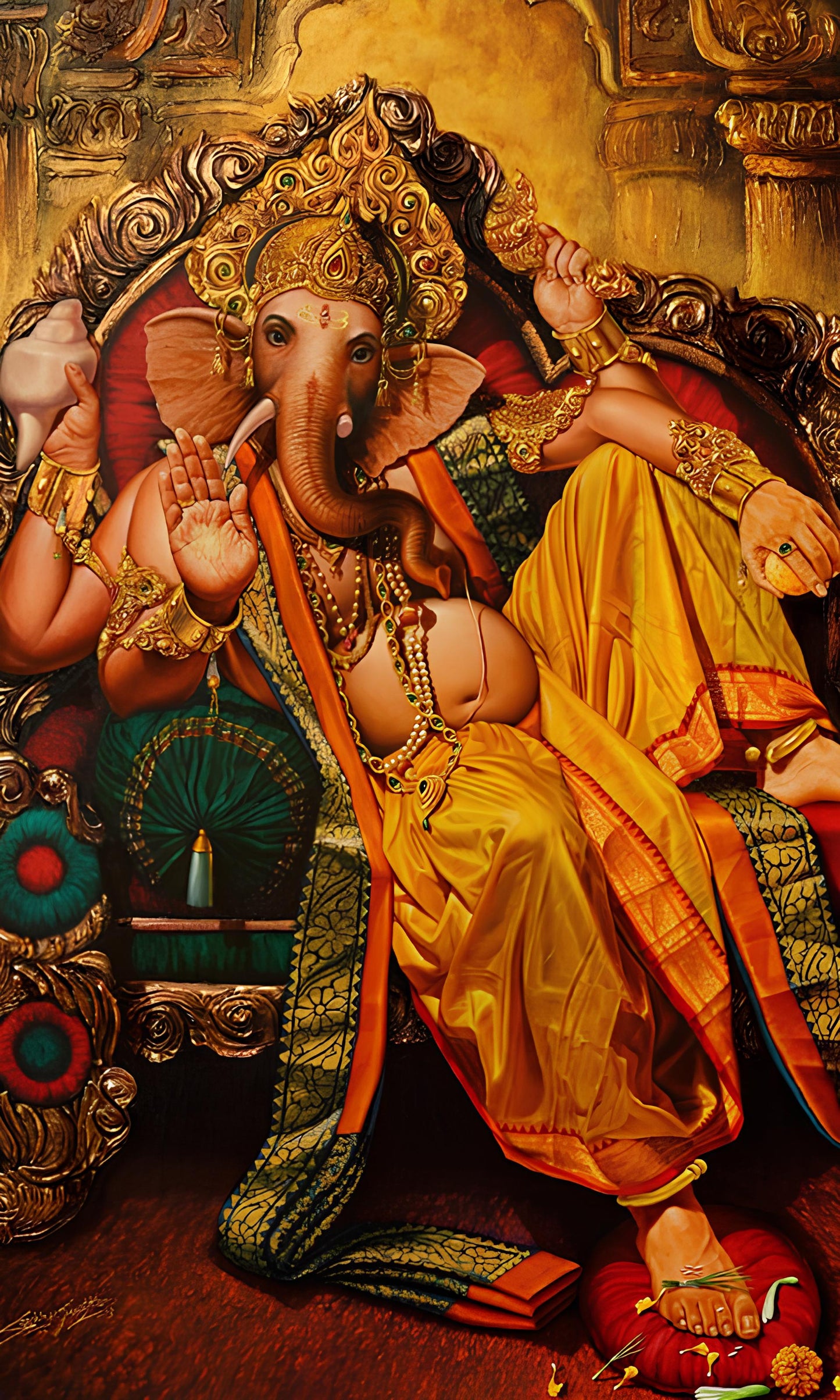 Ganesh oil painting