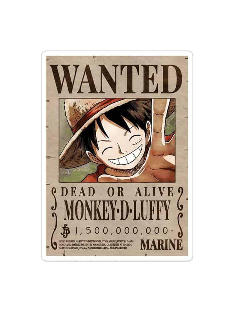 Wanted Luffy Sticker