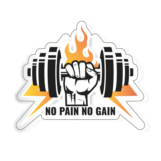 No pain no gain sticker