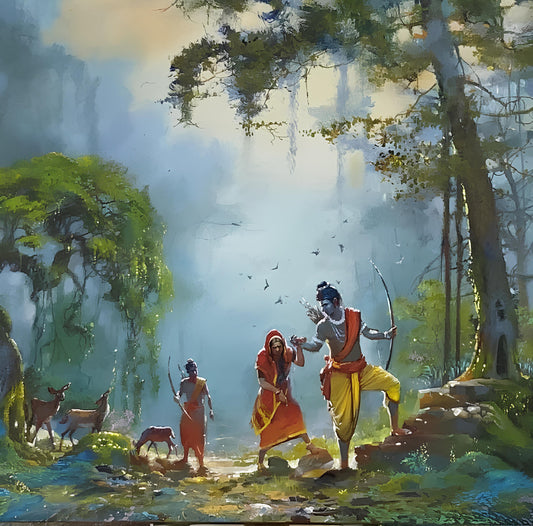 Ramayan oil painting