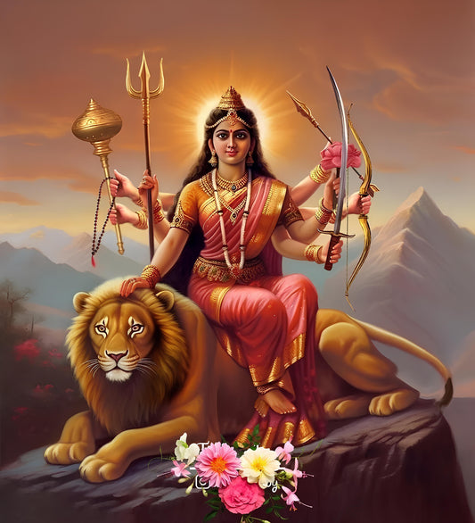 Shera wali Mata oil painting