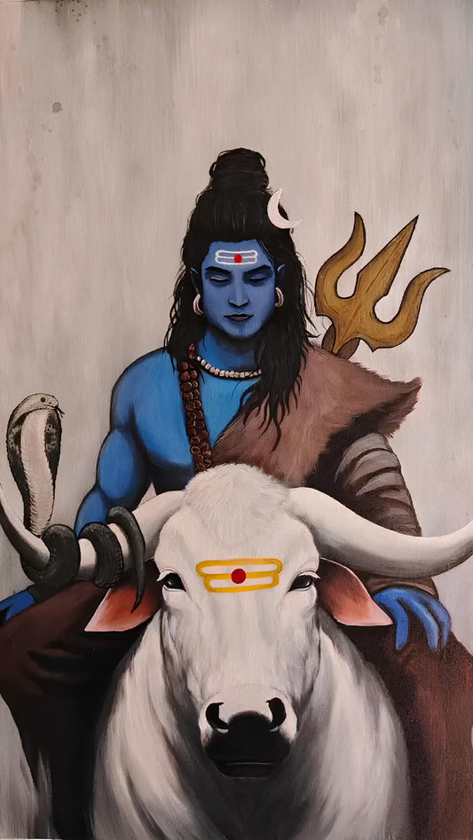 Lord Shiva oil painting-2