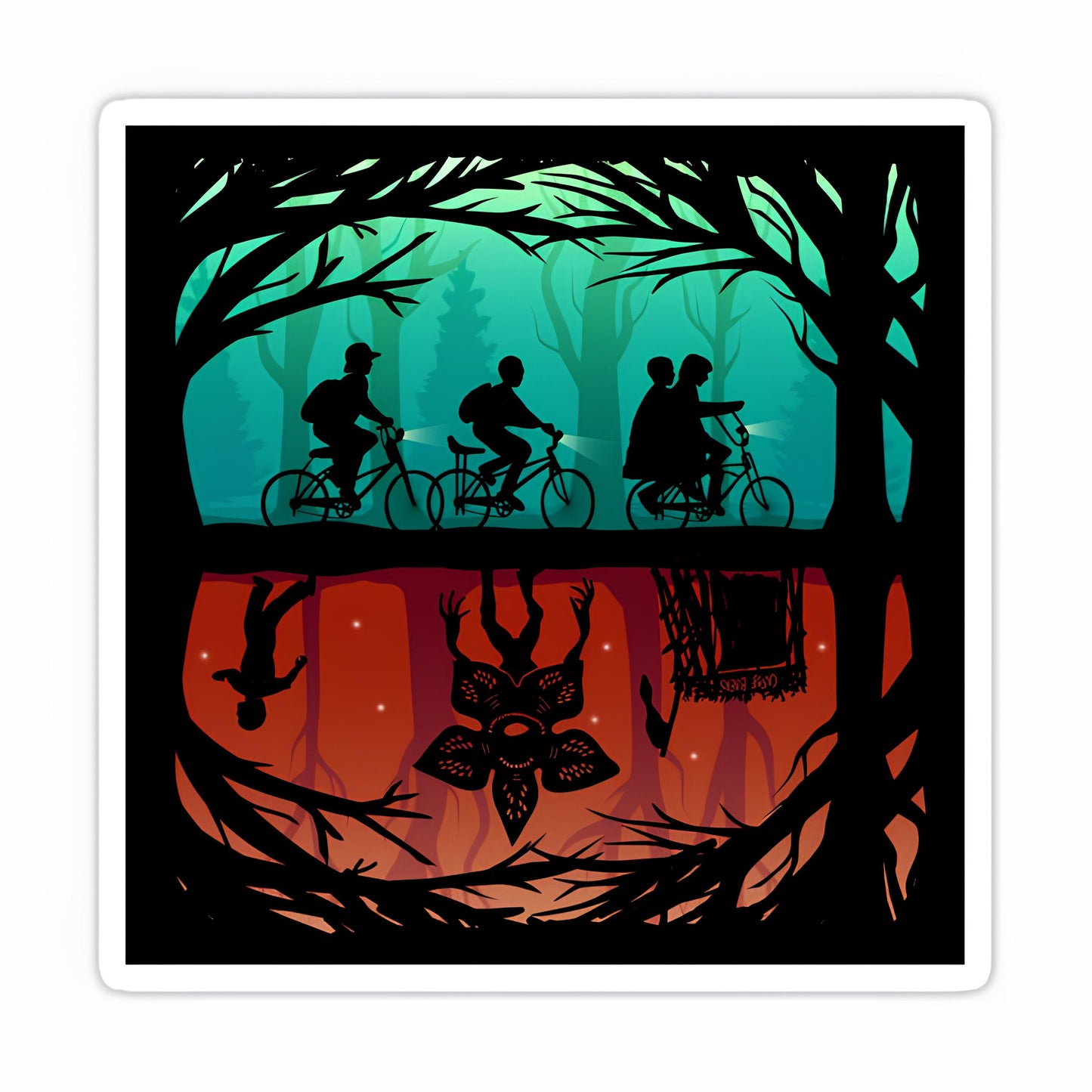 Stranger Things upside down sticker