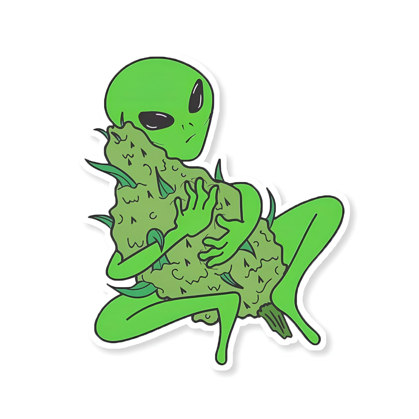 stoned alien sticker