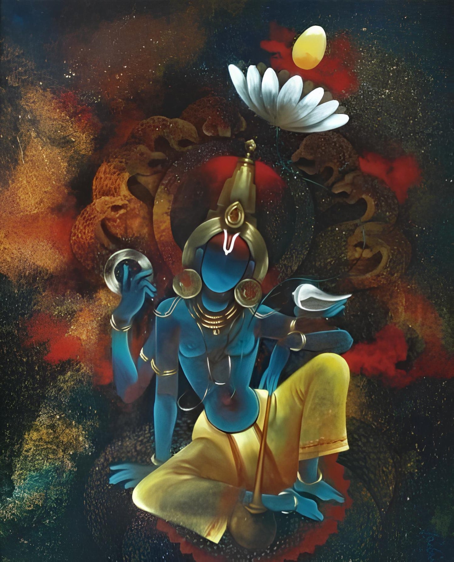 Lord Vishnu oil painting