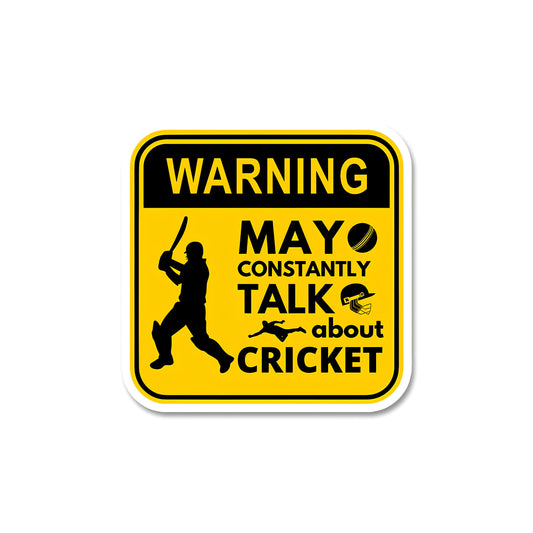 Warning cricket sticker