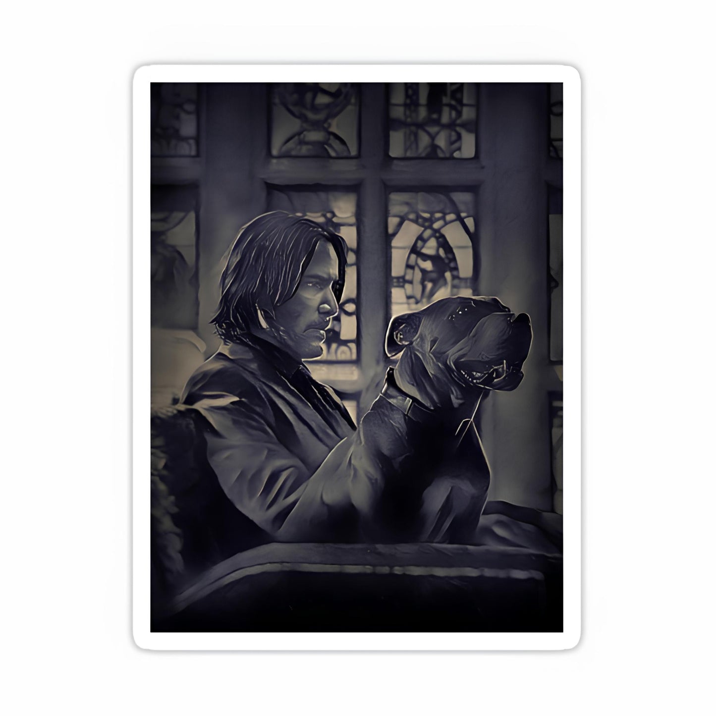 John Wick and Dog Sticker