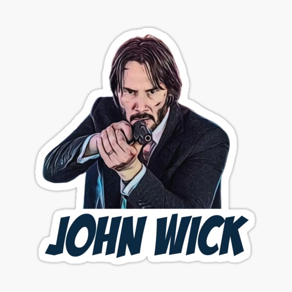 John Wick and Gun Sticker